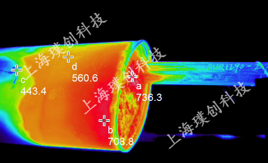 Avio(NEC)红外热像仪汽车排气管温度场分布应用